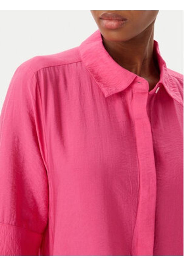 LOLA CASADEMUNT Sukienka koszulowa LS2616034 Różowy ciemny Relaxed Fit. Kolor: różowy. Materiał: wiskoza. Typ sukienki: koszulowe