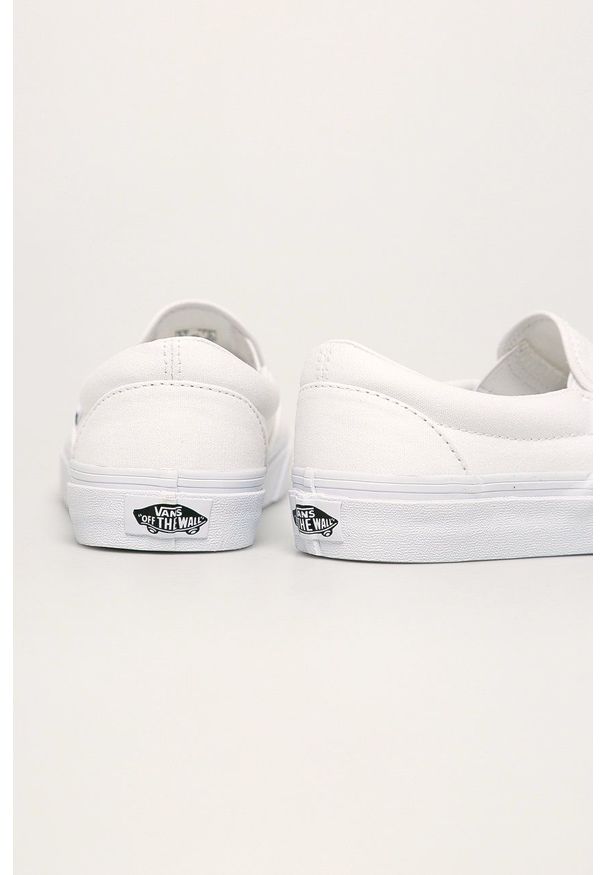 Vans - Tenisówki Classic Slip-On. Nosek buta: okrągły. Zapięcie: bez zapięcia. Kolor: biały. Materiał: guma. Szerokość cholewki: normalna