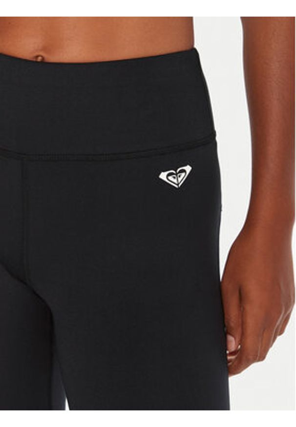 Roxy Legginsy Everyday Flow ERJNP03676 Czarny Slim Fit. Kolor: czarny. Materiał: syntetyk