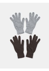 Sinsay - Rękawiczki 2 pack - beżowy. Kolor: beżowy. Materiał: akryl #1