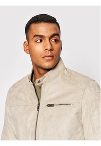 Jack & Jones - Jack&Jones Kurtka z imitacji skóry Rocky 12147218 Beżowy Regular Fit. Kolor: beżowy. Materiał: skóra #3
