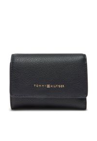 TOMMY HILFIGER - Tommy Hilfiger Mały Portfel Damski Th Logotape Trifold AW0AW17477 Granatowy. Kolor: niebieski. Materiał: skóra