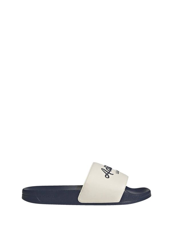 Adidas - adilette Shower Slides. Kolor: niebieski, wielokolorowy, biały. Styl: sportowy