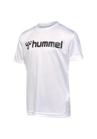 Hummel Koszulka poliestrowa sportowa Poly Logo Jersey Kids. Kolor: biały. Materiał: jersey, poliester