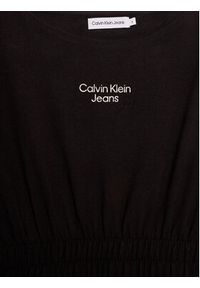 Calvin Klein Jeans Sukienka codzienna Hero Logo IG0IG01902 Czarny Regular Fit. Okazja: na co dzień. Kolor: czarny. Materiał: bawełna. Typ sukienki: proste. Styl: casual