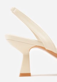 Born2be - Beżowe Czółenka z Transparentną Cholewką Perełkami i Cyrkoniami Jinnata. Kolor: beżowy. Szerokość cholewki: normalna. Wzór: aplikacja. Styl: elegancki, wizytowy #3