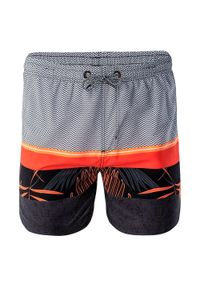 AquaWave - Męskie Spodenki Kąpielowe Palawan Palm. Kolor: czarny, pomarańczowy, wielokolorowy, żółty. Styl: sportowy