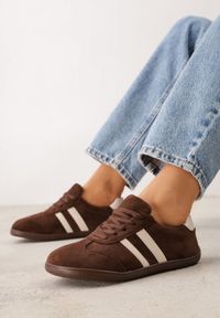 Born2be - Brązowe Sneakersy Casual w Typie Barefoot z Imitacji Zamszu Makka. Okazja: na co dzień. Zapięcie: sznurówki. Kolor: brązowy. Materiał: zamsz #5