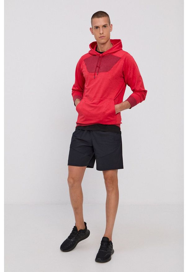 Puma Bluza 521045 męska kolor czerwony z kapturem gładka. Okazja: na co dzień. Typ kołnierza: kaptur. Kolor: czerwony. Materiał: dzianina, materiał. Długość rękawa: raglanowy rękaw. Wzór: gładki. Styl: casual