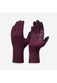 SIMOND - Rękawiczki wewnętrzne trekkingowe dla dorosłych Forclaz MT500 merino. Kolor: fioletowy. Materiał: elastan, włókno, poliamid, materiał, wełna. Sport: turystyka piesza #1