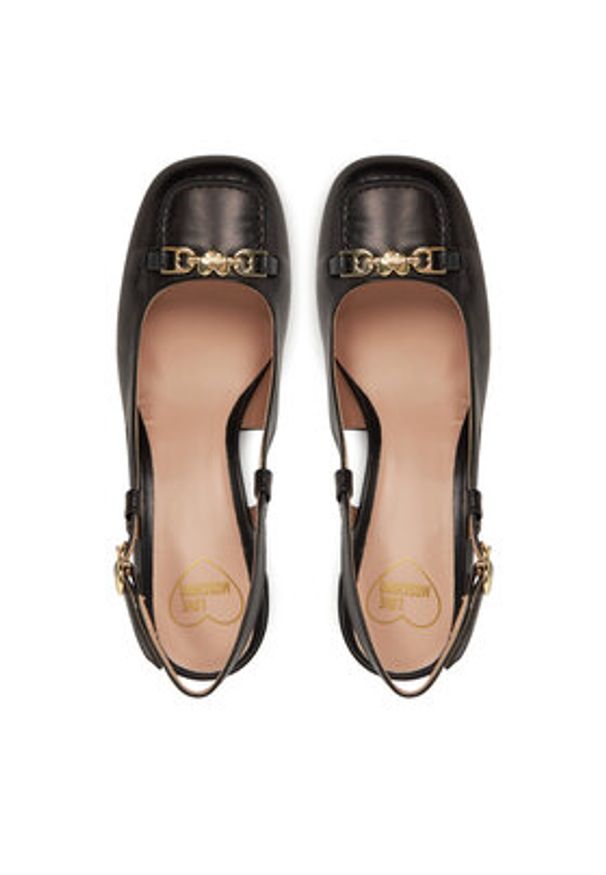 Love Moschino - LOVE MOSCHINO Sandały JA10107G1MIA0000 Czarny. Kolor: czarny. Materiał: skóra