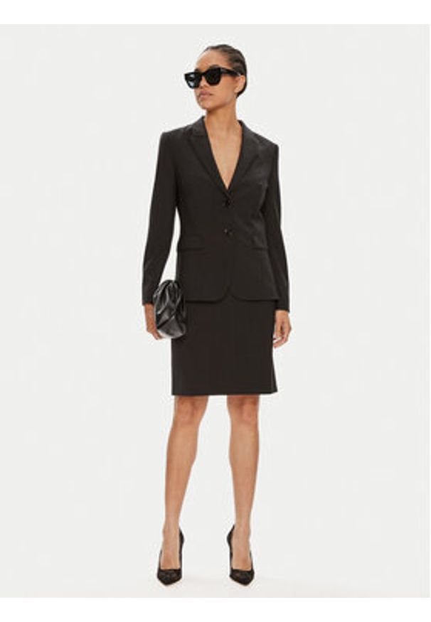 BOSS - Boss Marynarka Juleah 50490035 Czarny Regular Fit. Kolor: czarny. Materiał: wełna
