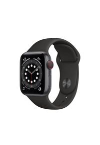 APPLE Watch Series 6 GPS + Cellular, 40mm Space Gray Aluminium Case with Black Sport Band - Regular. Styl: sportowy #1