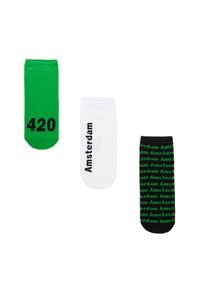 Cropp - 3 pack skarpet z różnymi motywami - Zielony. Kolor: zielony. Materiał: bawełna, dzianina #1