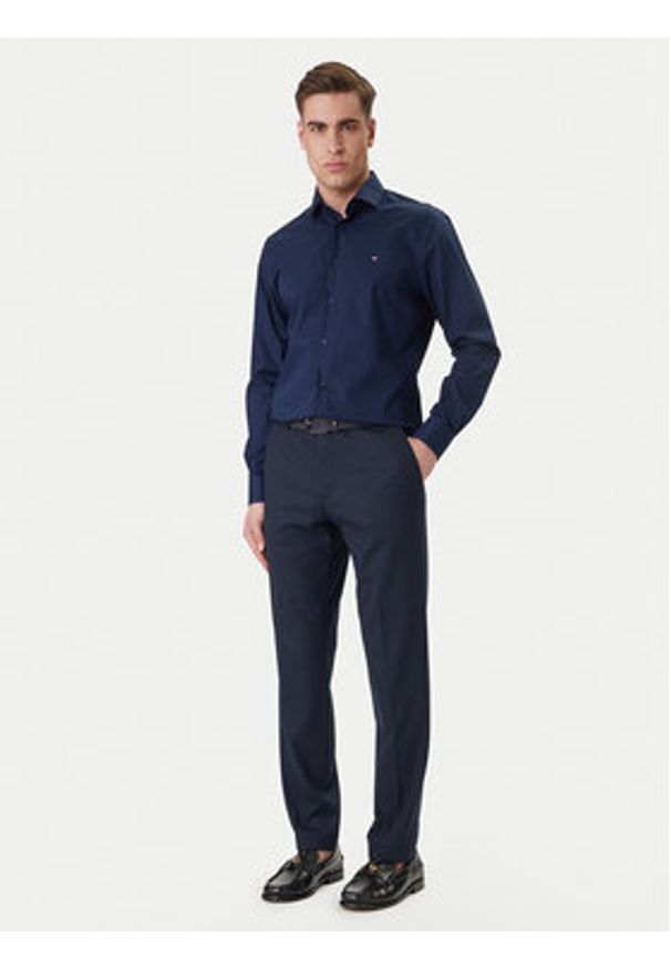 TOMMY HILFIGER - Tommy Hilfiger Koszula MW0MW43122 Granatowy Slim Fit. Kolor: niebieski. Materiał: bawełna