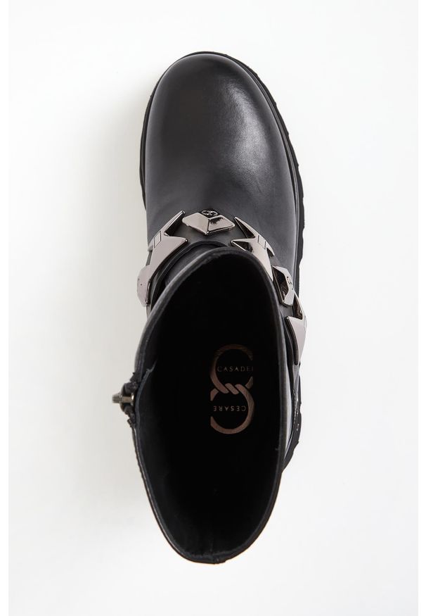 Botki damskie skórzane CESARE CASADEI. Materiał: skóra