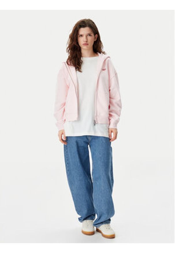 Tommy Jeans Bluza Script Logo DW0DW20303 Różowy Boxy Fit. Kolor: różowy. Materiał: bawełna