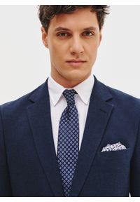 Pako Lorente - PAKO LORENTE - Granatowa marynarka garniturowa z lnem. Kolor: niebieski. Materiał: len. Wzór: gładki. Sezon: wiosna #9