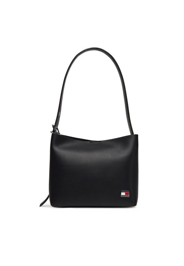 Tommy Jeans Torebka Tjw Cool Hobo Bag AW0AW17871 Czarny. Kolor: czarny. Materiał: skórzane