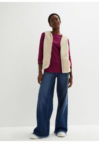 bonprix - Bluzka z długim rękawem z czystej bawełny organicznej. Kolor: fioletowy. Materiał: bawełna. Długość rękawa: długi rękaw. Długość: długie #3