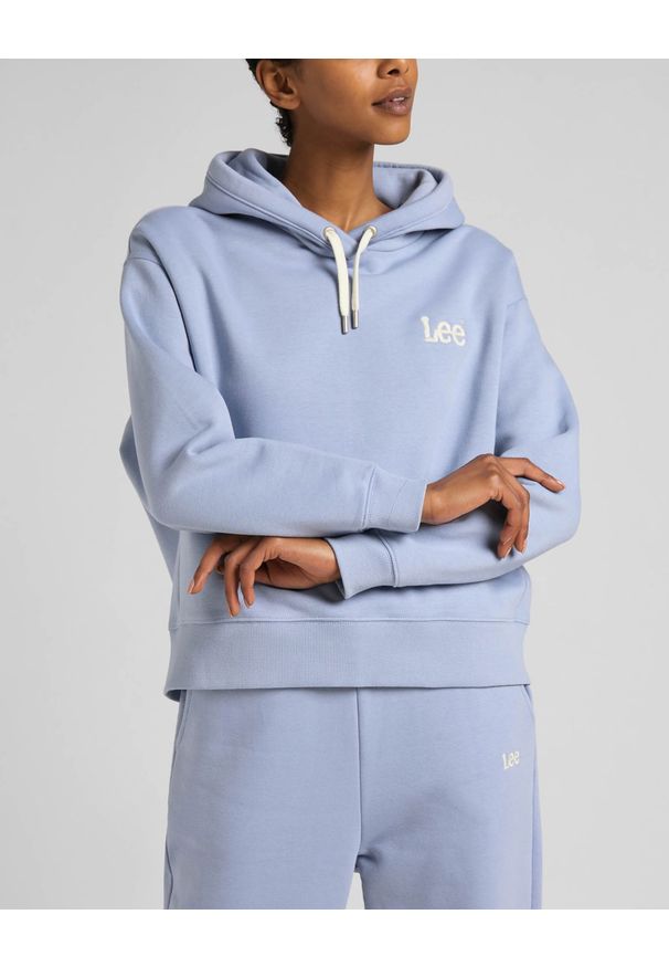 Lee - LEE ESSENTIAL HOODIE DAMSKA BLUZA LOGO PARRY BLUE L53PLJ66