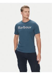 Barbour T-Shirt Devon MTS1391BU18 Granatowy Regular Fit. Kolor: niebieski. Materiał: bawełna