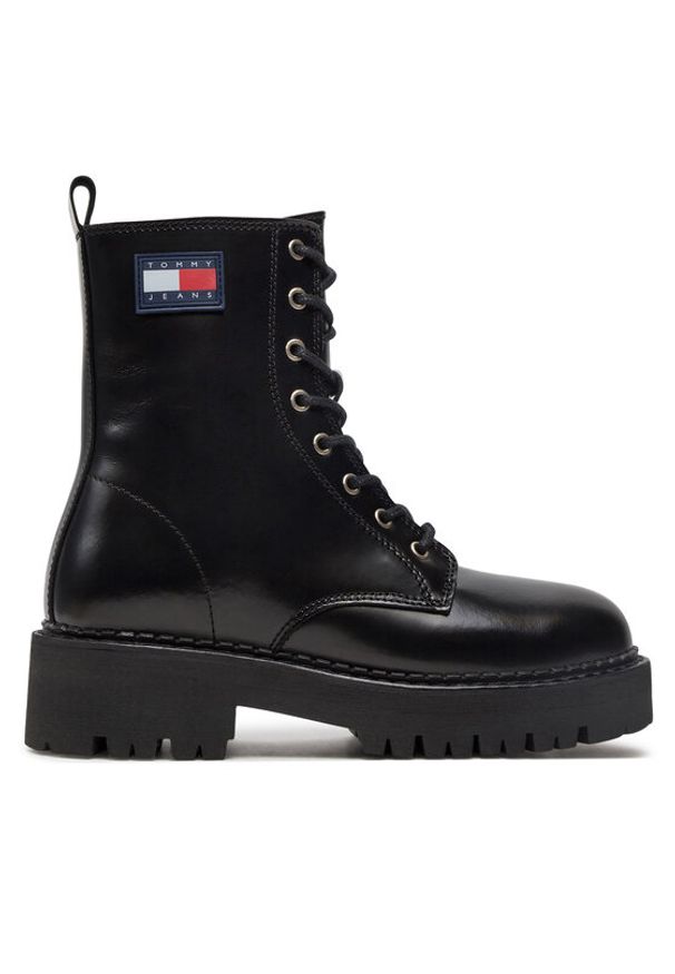 Tommy Jeans Trapery Urban Tommy Jeans Lace Up Boot EN0EN01995 Czarny. Kolor: czarny. Materiał: skóra