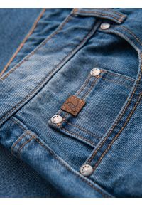 Ombre Clothing - Męskie krótkie spodenki jeansowe z przetarciami i dziurami – niebieskie V3 - Rozmiar: M. Okazja: na co dzień. Kolor: niebieski. Materiał: jeans. Długość: krótkie. Wzór: aplikacja. Sezon: lato. Styl: klasyczny, casual #8