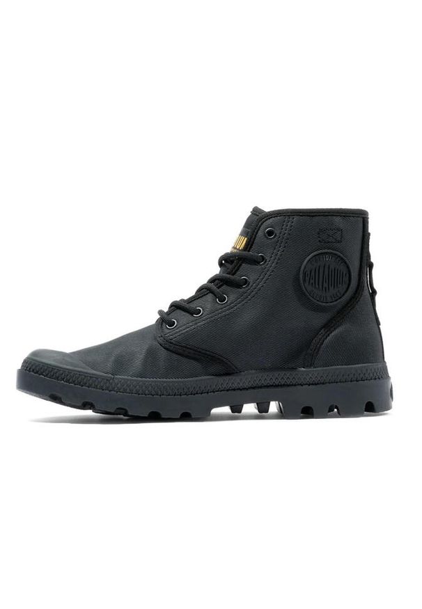 Buty do chodzenia unisex Palladium Pampa Hi Coated. Zapięcie: sznurówki. Kolor: czarny. Materiał: materiał, syntetyk, tkanina. Szerokość cholewki: normalna. Sport: turystyka piesza