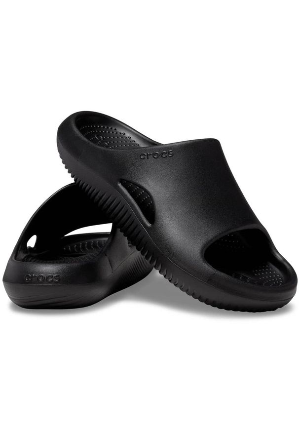 Klapki męskie Crocs Mellow Slide. Okazja: do domu. Kolor: czarny. Materiał: guma, syntetyk, materiał