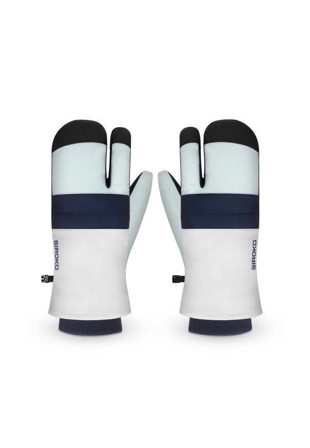 SIROKO - Trzypalczaste rękawice narciarskie Siroko Glisse White. Kolor: biały. Materiał: materiał. Technologia: Primaloft. Sezon: zima. Sport: narciarstwo