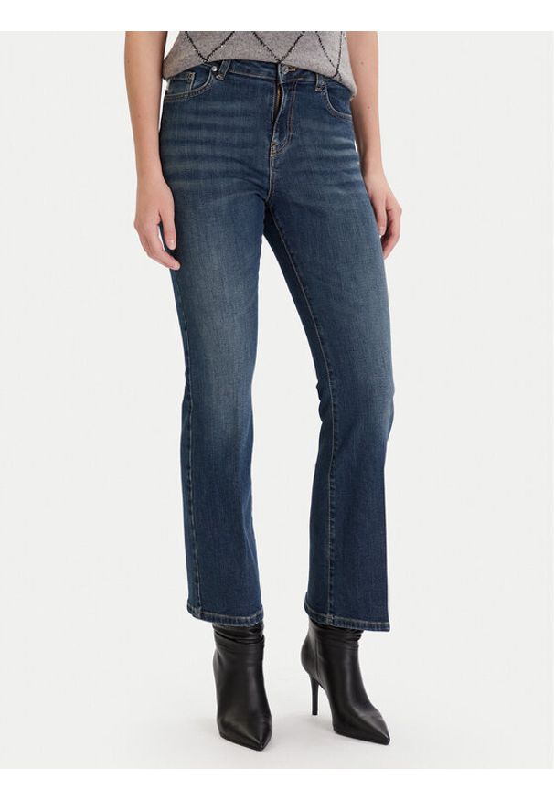 ViCOLO Jeansy DF5102 Niebieski Bootcut Fit. Kolor: niebieski