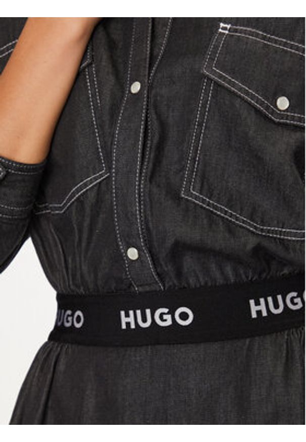 Hugo Sukienka jeansowa Karinne-1 50496059 Czarny Regular Fit. Kolor: czarny. Materiał: bawełna
