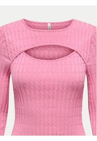 only - ONLY Sweter Meddi 15339582 Różowy Cropped Fit. Kolor: różowy. Materiał: wiskoza #11