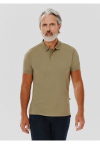 Pako Lorente - PAKO LORENTE – Gładki bawełniany t-shirt polo w kolorze zielonym. Okazja: na co dzień. Typ kołnierza: polo. Kolor: zielony. Materiał: bawełna. Wzór: gładki. Styl: casual #1