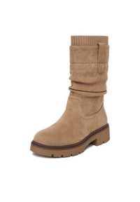 Clara Barson Botki CEO-WS6332-01 Beżowy. Kolor: beżowy. Materiał: materiał #3