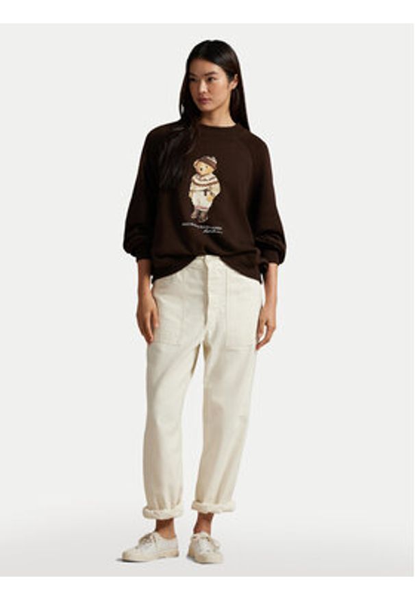 Polo Ralph Lauren Bluza 211A87105001 Brązowy Relaxed Fit. Typ kołnierza: polo. Kolor: brązowy. Materiał: bawełna