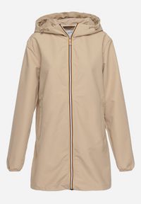Born2be - Beżowa Kurtka Wiatrówka na Zamek Błyskawiczny z Kapturem Radisca. Typ kołnierza: kaptur. Kolor: beżowy #6