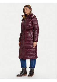 TOMMY HILFIGER - Tommy Hilfiger Płaszcz zimowy WW0WW47356 Bordowy Regular Fit. Kolor: czerwony. Materiał: syntetyk. Sezon: zima #7