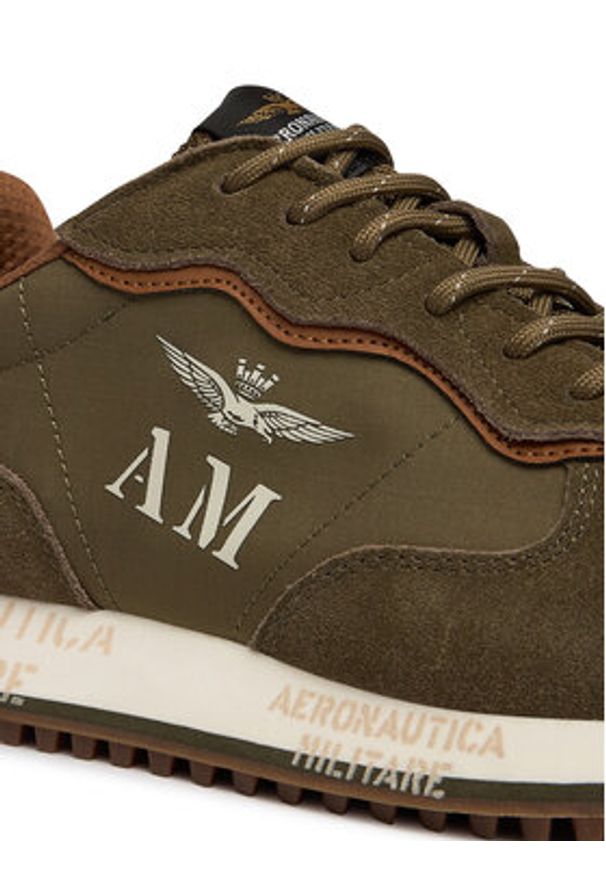 Aeronautica Militare Sneakersy 261SC0320UPL00313 Khaki. Kolor: brązowy. Materiał: materiał