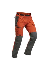 FORCLAZ - Spodnie trekkingowe męskie wytrzymałe Forclaz MT500. Kolor: brązowy, szary, wielokolorowy. Materiał: poliester, poliamid, elastan, materiał #1