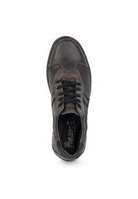 Polbut Buty męskie casual 1801P szare. Okazja: na co dzień. Zapięcie: pasek. Kolor: szary. Materiał: jeans, skóra. Wzór: paski. Sezon: lato, wiosna, jesień. Styl: casual #8