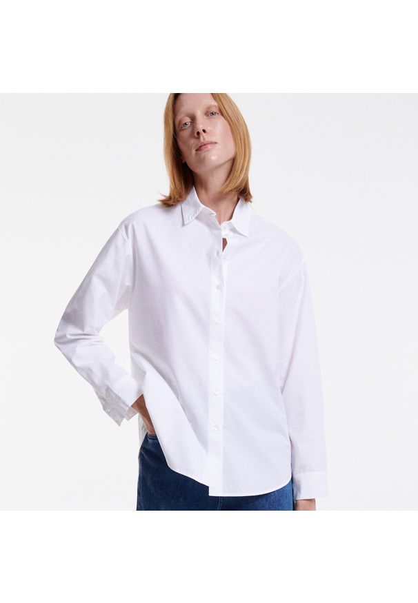 Reserved - PREMIUM Koszula z bawełny organicznej - Biały. Kolor: biały. Materiał: bawełna