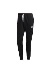 Spodnmie do piłki nożnej męskie Adidas Entrada 22 Sweat Pants. Kolor: czarny. Materiał: polar, dresówka, bawełna, materiał, poliester