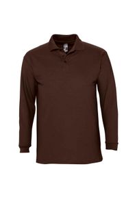 SOL'S - Koszulka Polo Z Długim Rękawem Dla Dorosłych Unisex Winter II. Okazja: na co dzień. Typ kołnierza: polo. Kolor: brązowy. Długość rękawa: długi rękaw. Długość: długie. Styl: casual