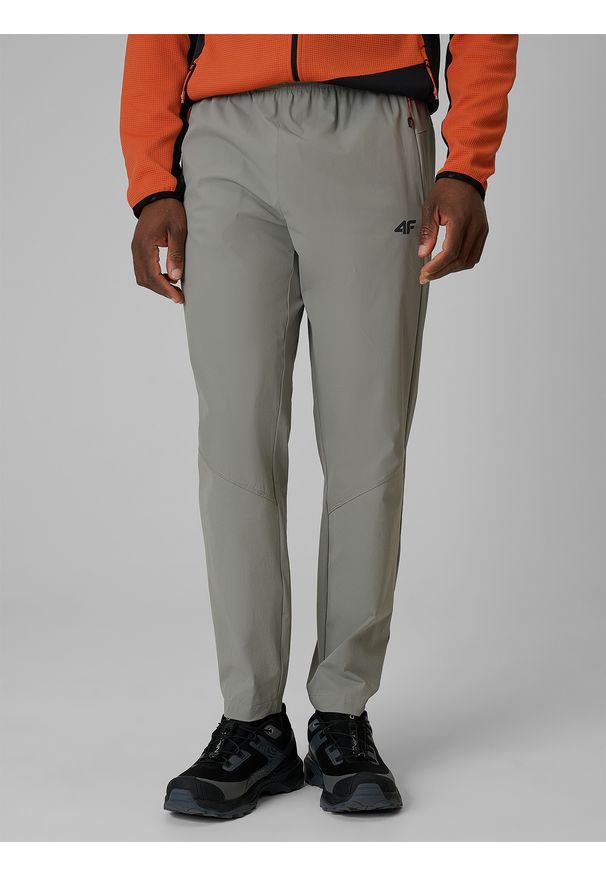 4f - 4F Spodnie trekkingowe szybkoschnące męskie - szare M. Kolor: szary. Materiał: materiał. Długość: długie. Sport: turystyka piesza