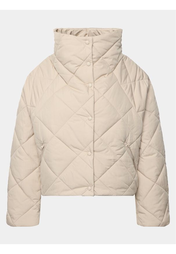 Kurtka puchowa Sisley. Kolor: beżowy. Materiał: puch