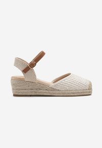 Born2be - Beżowe Sandały na Plecionym Koturnie w Stylu Espadryli Sunaia. Kolor: beżowy. Sezon: lato. Obcas: na koturnie. Styl: elegancki