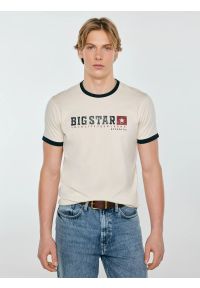 Big-Star - Koszulka męska z linii Authentic z logo BIG STAR perłowa Summet 103. Kolor: kremowy. Materiał: bawełna #1