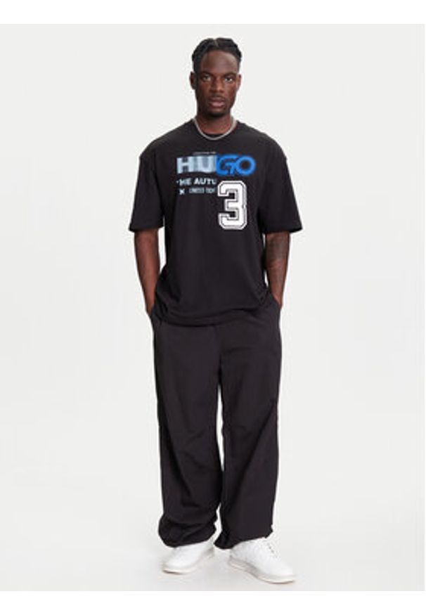 Hugo - HUGO T-Shirt Nesite 50544168 Czarny Loose Fit. Kolor: czarny. Materiał: bawełna
